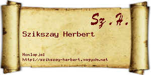 Szikszay Herbert névjegykártya